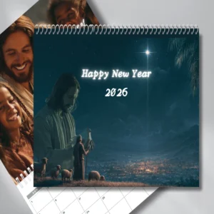 christian hanging wall calendar · jesus scenes & scripture, "11×8.5" folded "11×17" unfolded