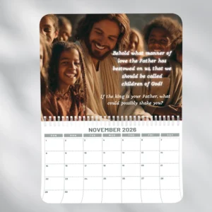 christian hanging wall calendar · jesus scenes & scripture, "11×8.5" folded "11×17" unfolded